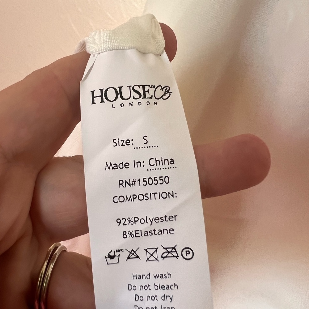 NWT House of CB Samara white drape front dress size S - Picture 7 of 10